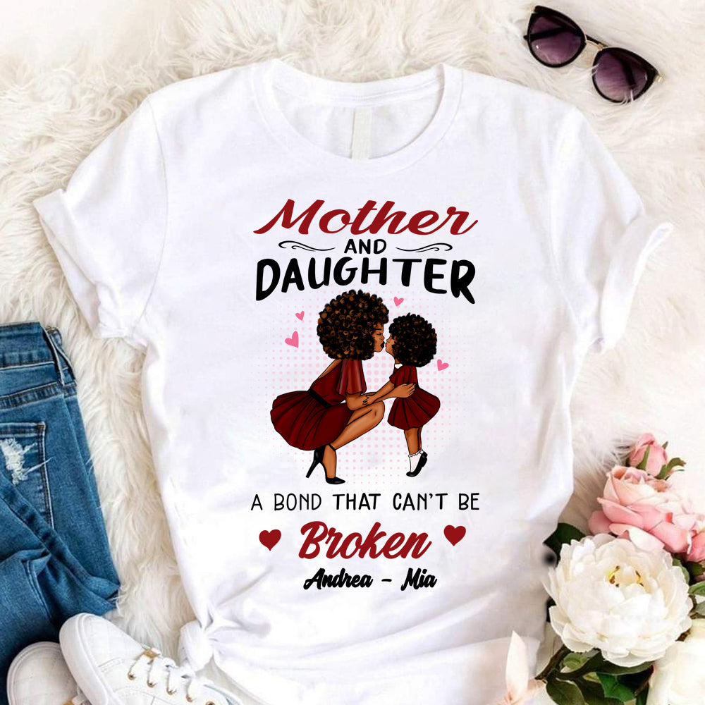 Custom Mom and Daughter's Names Unisex Heavy Cotton Tee