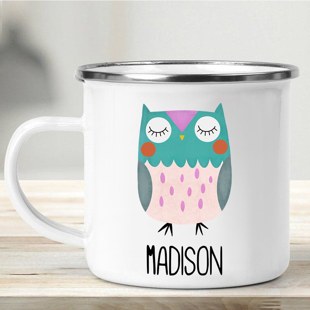 Custom Name Animal Enamel Campfire Mug - Made in USA