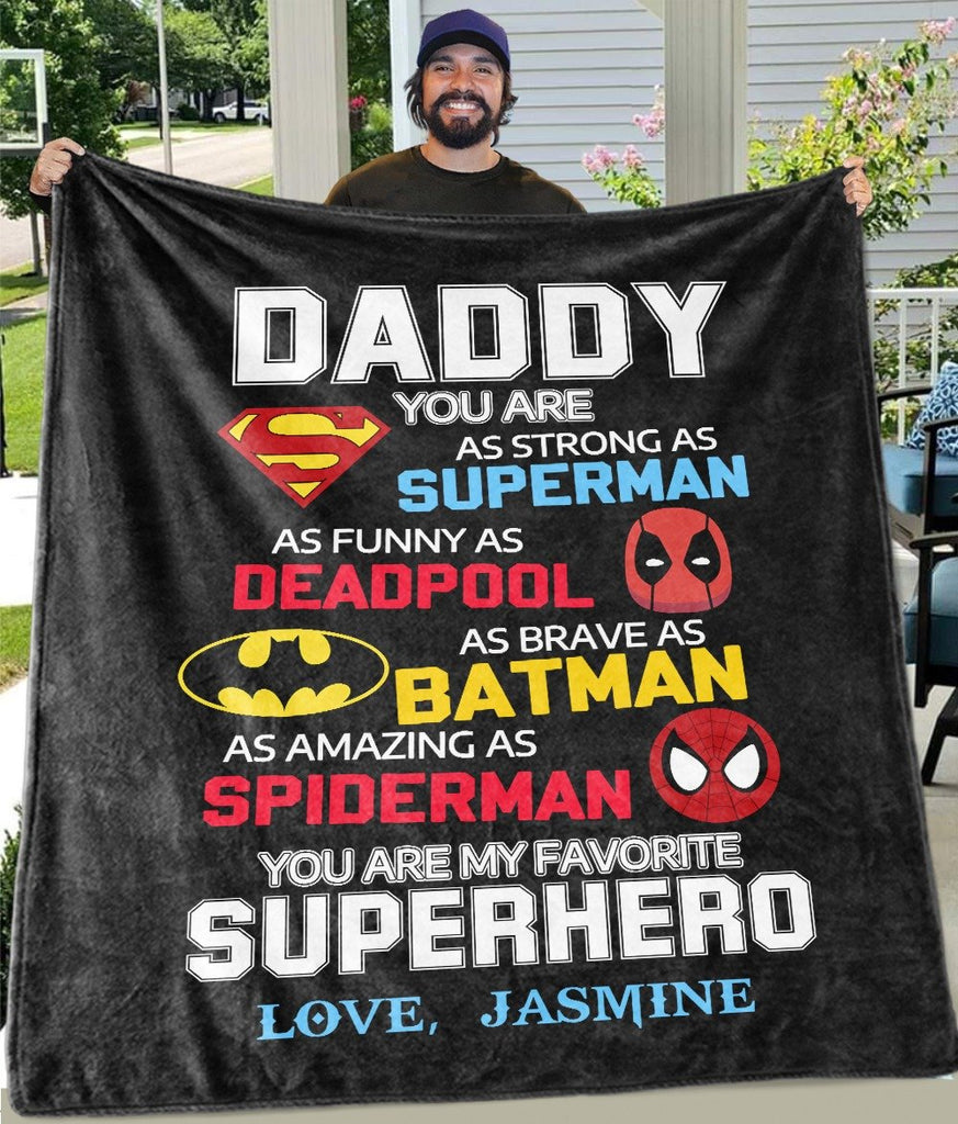 Father's Day Blankets with Custom Title & Kids Names