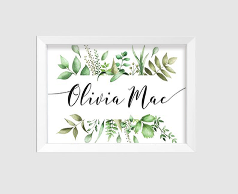Personalized Eucalyptus Childrens Room Wall Decor
