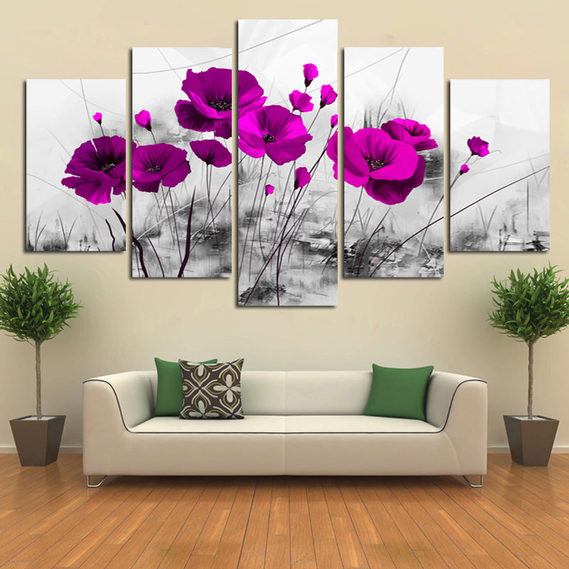 Purple Floral Canvas Art Painting