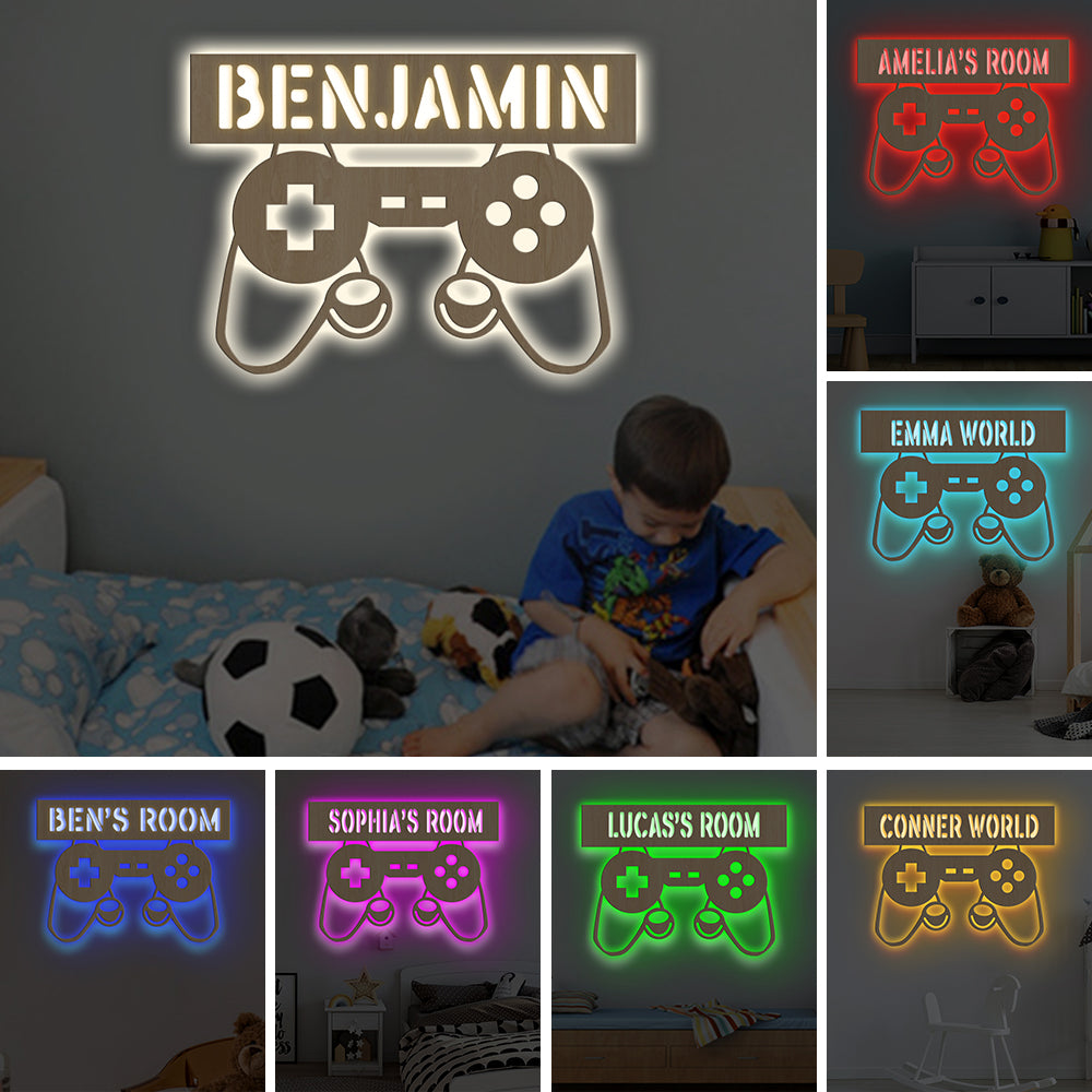 Special Personalized Gamepad Wooden Wall Light