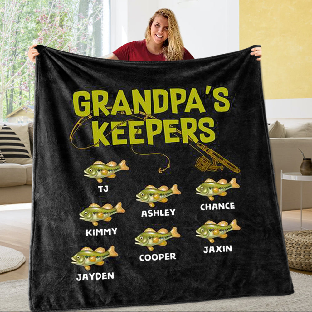 Personalized Father's Day Grandpa's Keepers Blanket