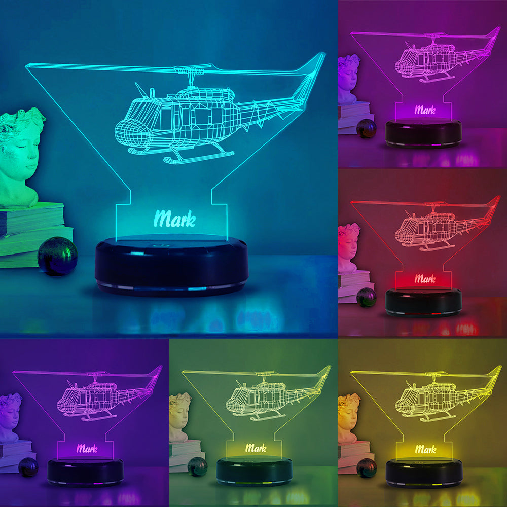 Custom Name Helicopter Acrylic Night Lights
