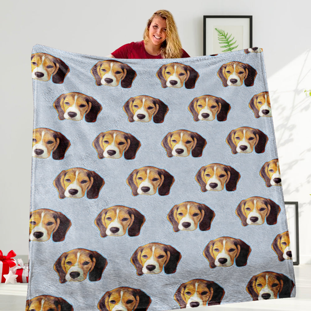 Custom Pet&Human Face Blanket, New Christmas Gift!
