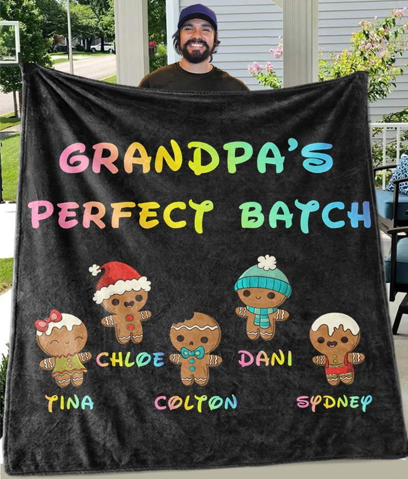 Custom CHRISTMAS SNOWMAN BLANKET with Nickname & Kids Names