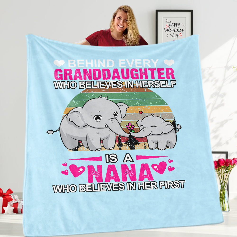 Custom Elephant Cozy Plush Fleece Blankets with Your Nick & Kids' Names