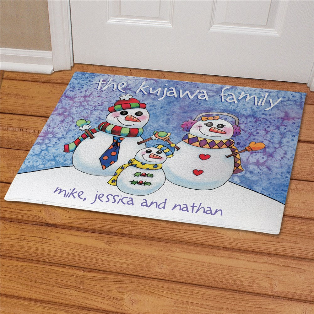 Personalized Snowman Family Doormat,Custom Family Gift,，Christmas Gift