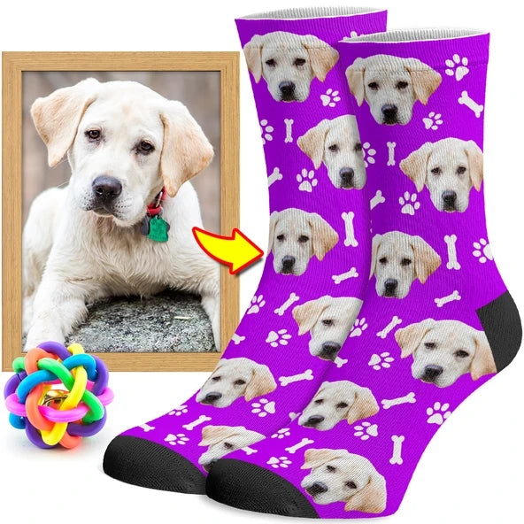 New Custom Christmas Socks With Your Pet's Face