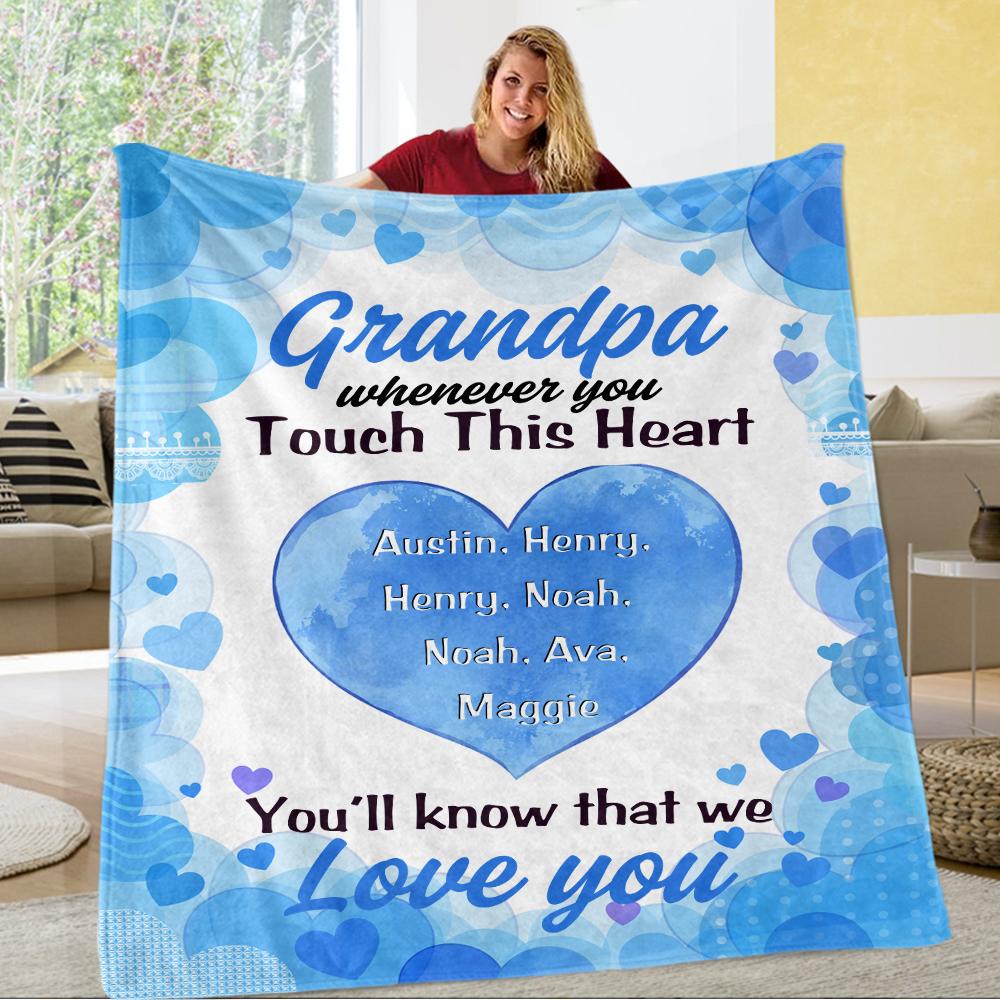 Personalized Peach Heart Blankets with Your Nick & Kids' Names