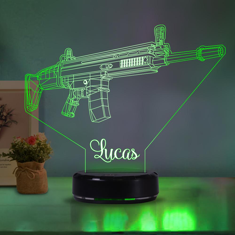 Personalized machine gun acrylic light