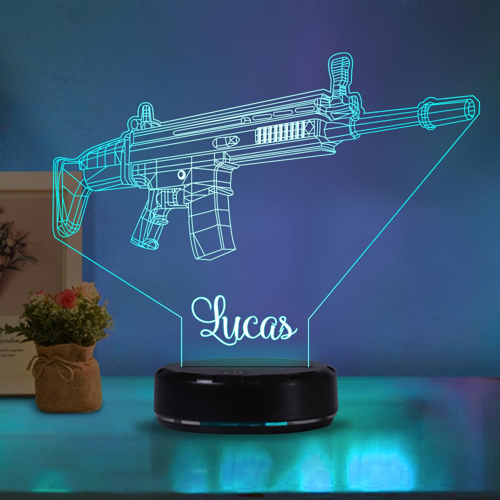 Personalized machine gun acrylic light