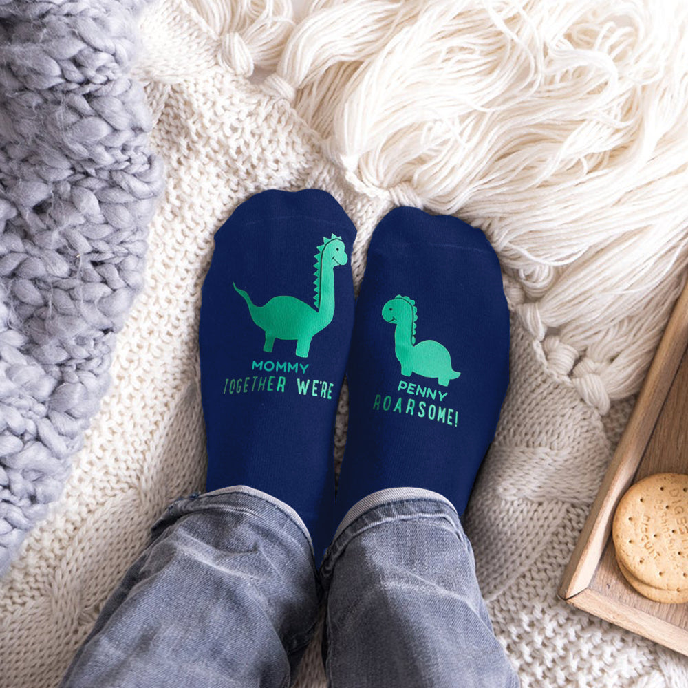 Personalized Mummy and Me Dinosaur Women’s Socks II