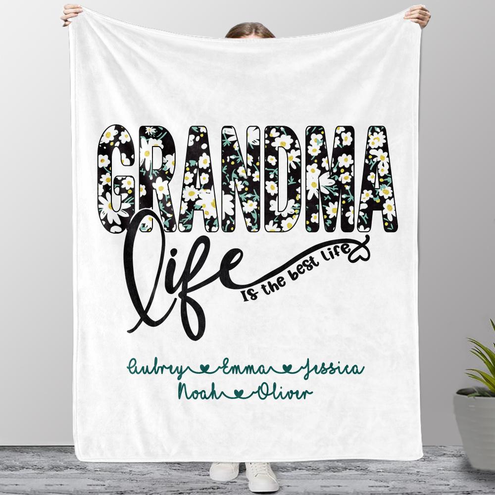 Personalized Daisy Fleece Blankets with Your Nick & Kids' Names II