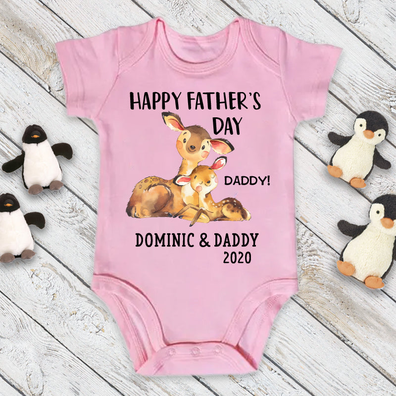 Custom Deer Father's Day Fleece Blankets / Baby Onesies / Daddy Shirts