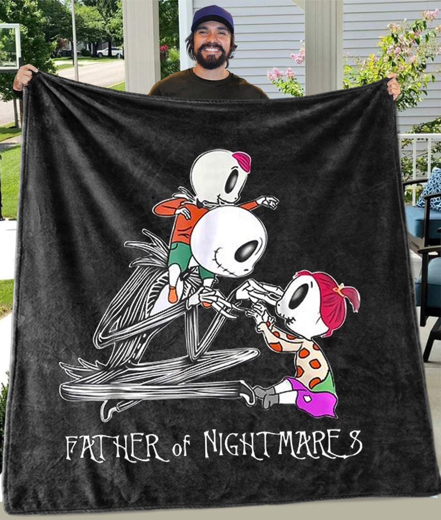 Father of Nightmares Custom Fleece Blankets  - Perfect Birthday Holiday Gifts for Dad Uncle & Grandpa