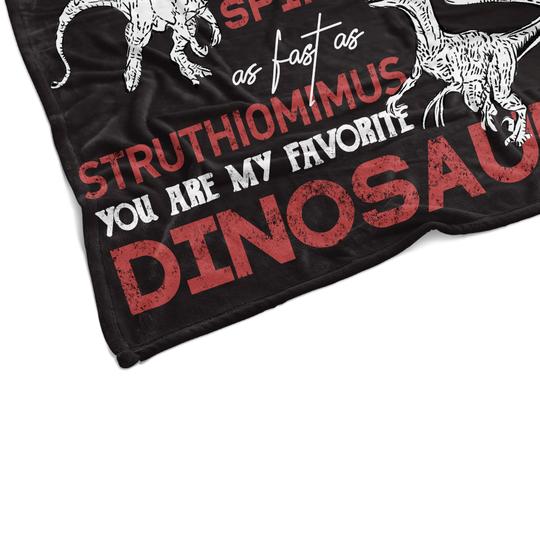 Personalized Name Cozy Plush Fleece Blankets for Dinosaur Lovers - Made In USA
