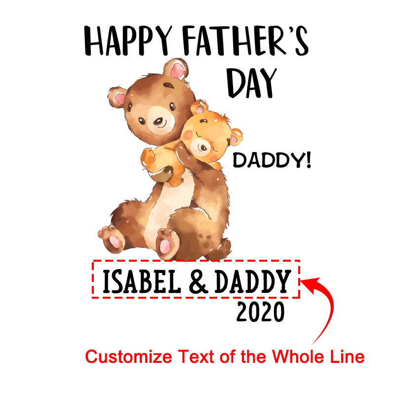 Custom Bear Father's Day Fleece Blankets / Baby Onesies / Dad Shirts