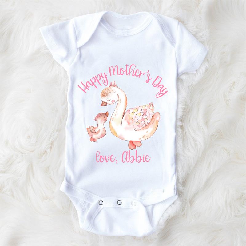 Custom Goose Mama and Baby Mother's Day Cozy Plush Fleece Blankets