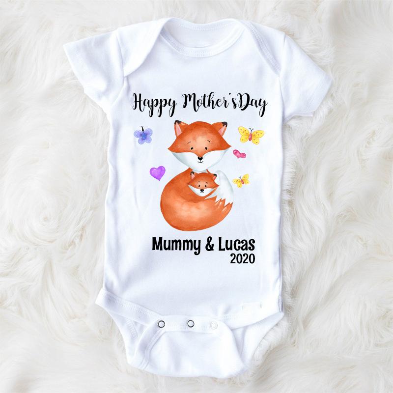 Custom Fox Mother's Day Cozy Plush Fleece Blankets