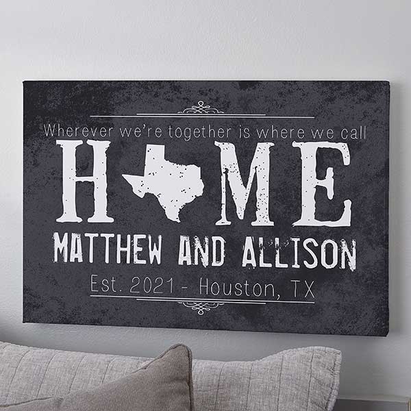 Personalized Family Canvas Art Set I01-State of Love
