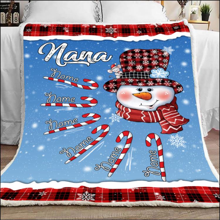 Personalized Snowman Family Blanket With Names,Best Christmas Gift