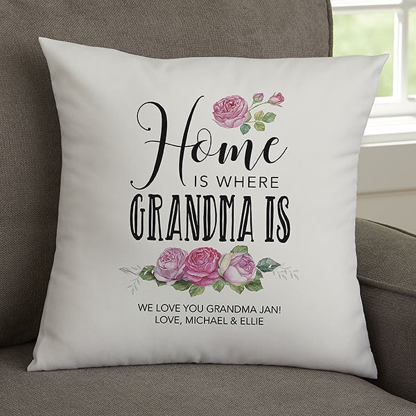 Home Is Where Mom Is Personalized 15.7" Throw Pillow