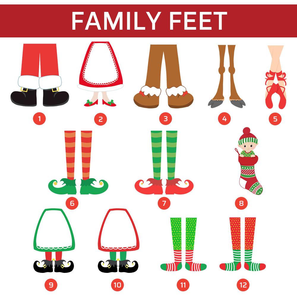 Personalized Christmas Feet Family Member's Name Fleece Blanket