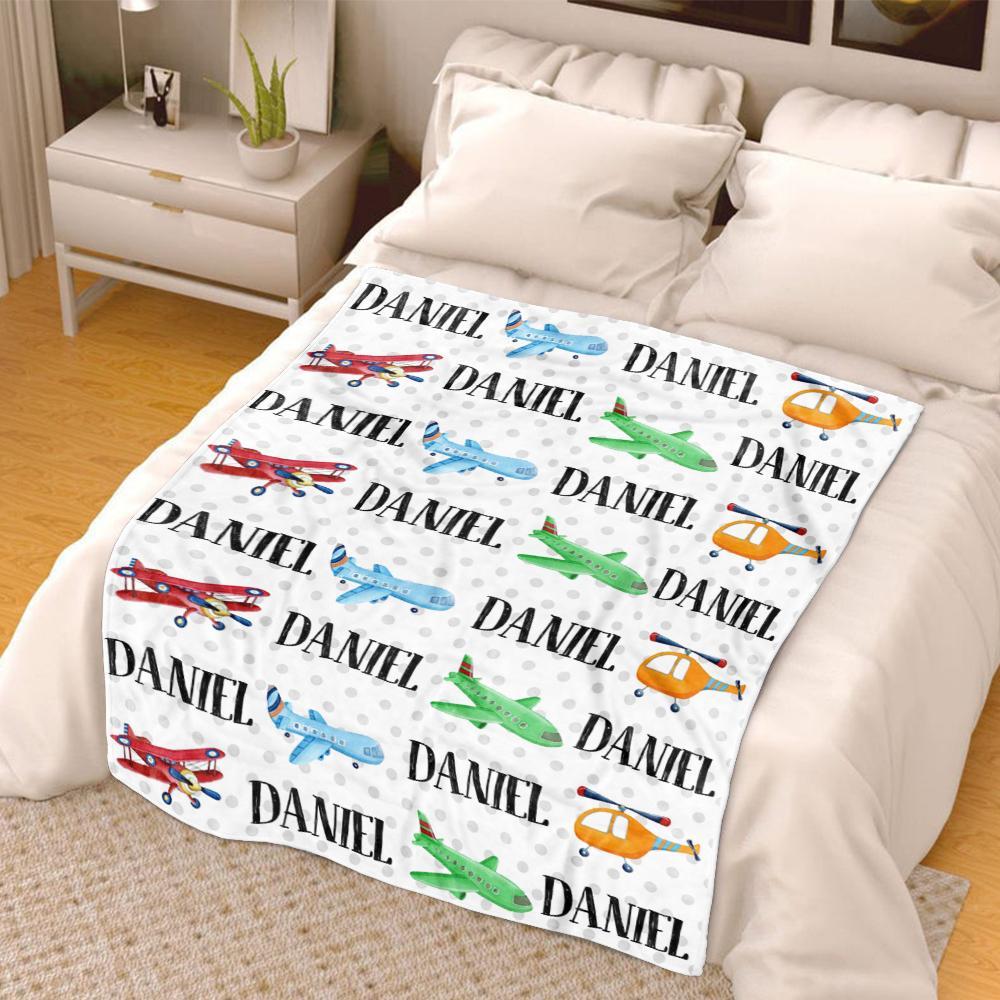 Personalized Name Transportation Fleece Blankets