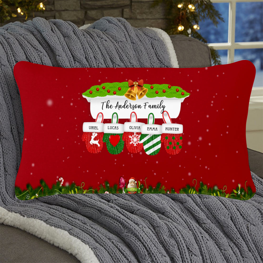 Personalized Christmas Gloves Family Pillowcase With Name