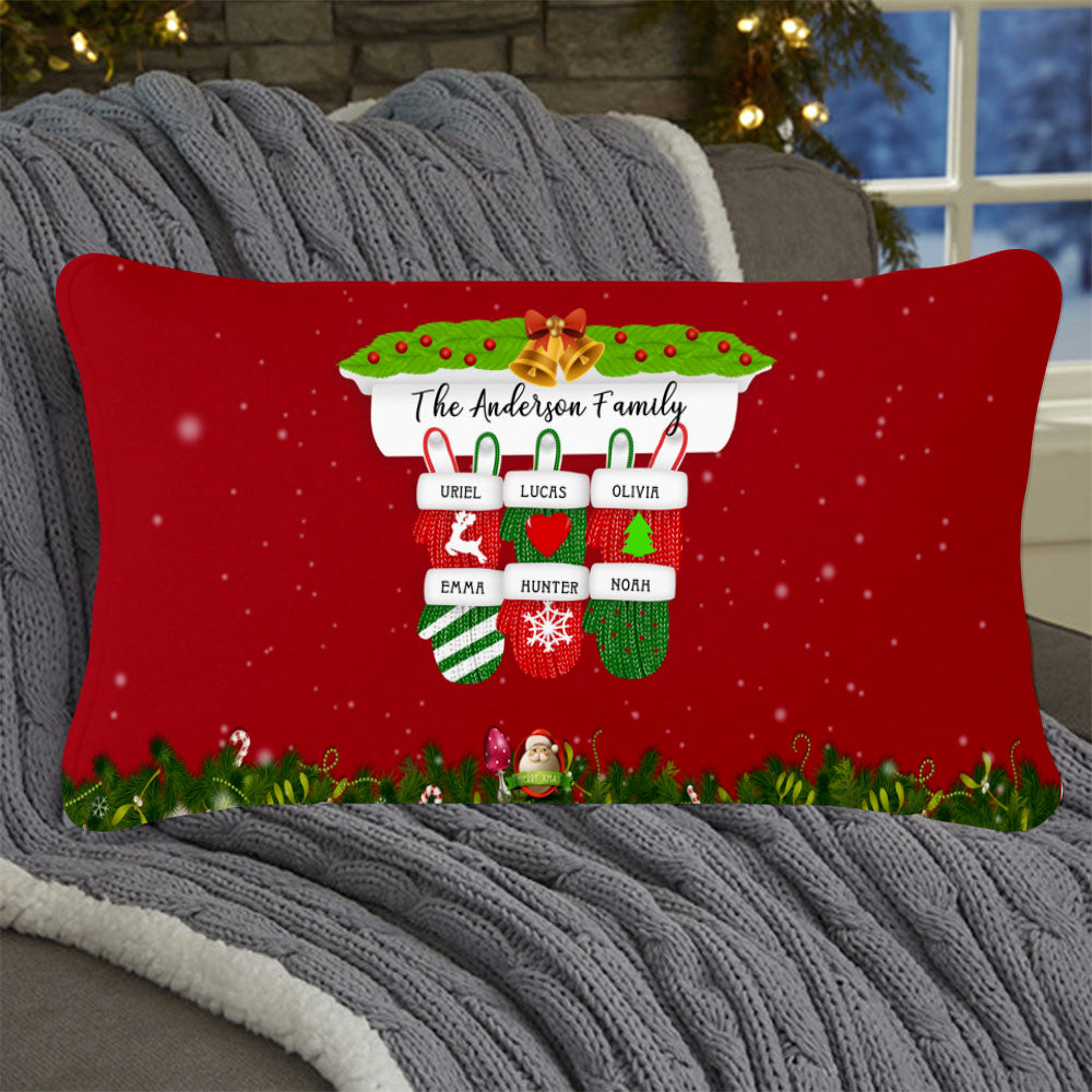 Personalized Christmas Gloves Family Pillowcase With Name