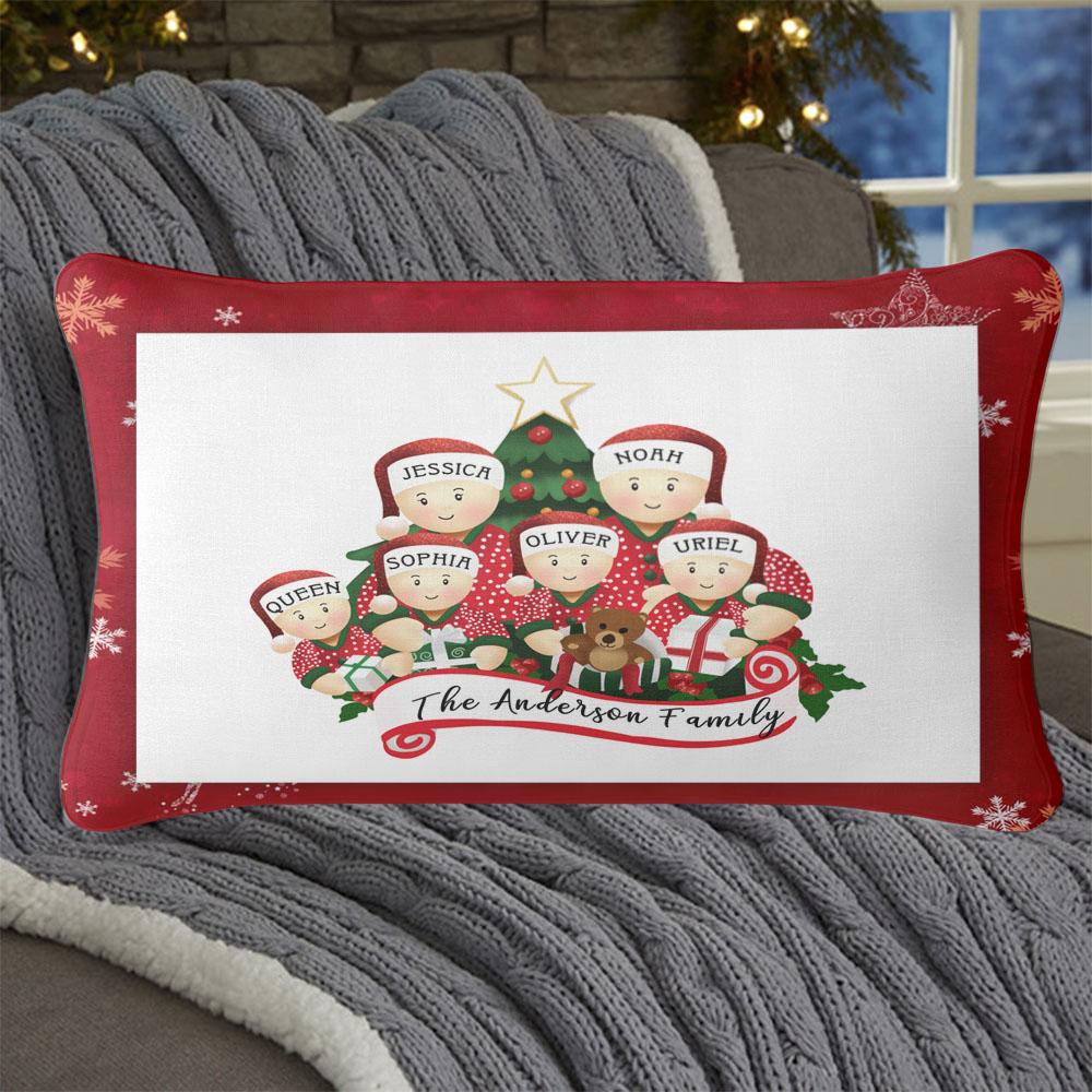 Personalized Christmas Snowman Family Pillowcase With Name I
