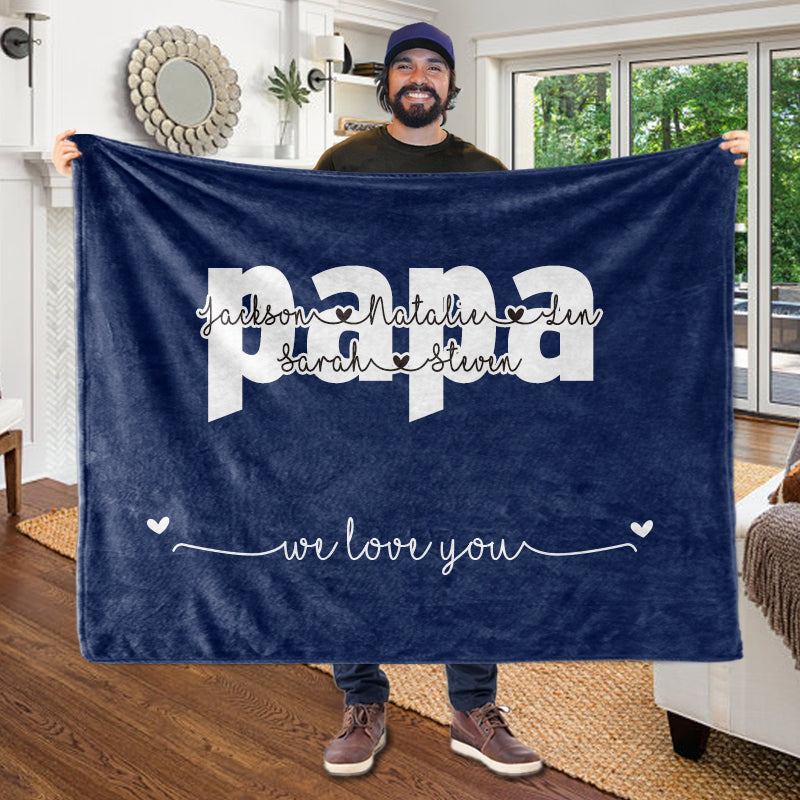 Personalized Fleece Blanket with Your Nick & Kids' Names