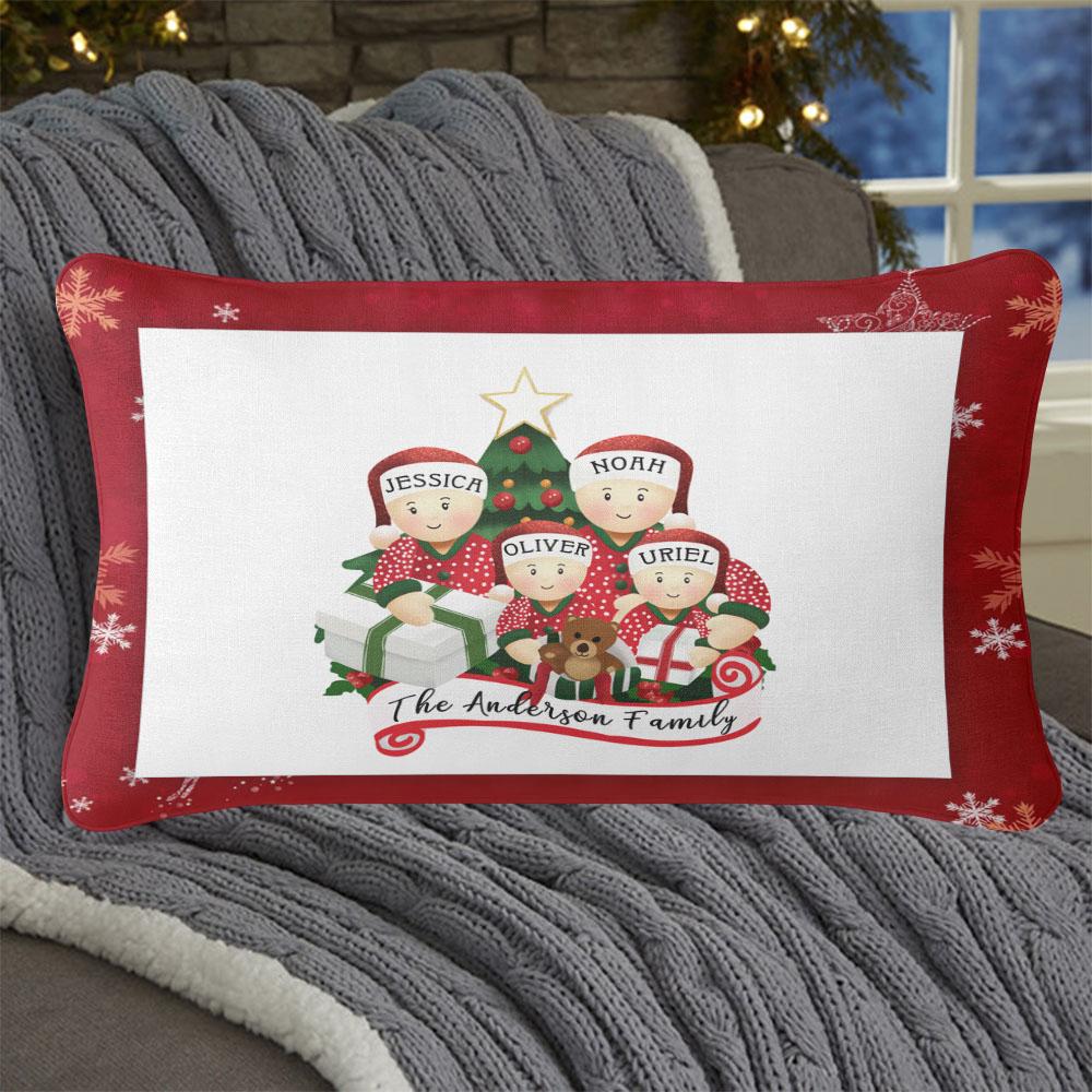 Personalized Christmas Snowman Family Pillowcase With Name I