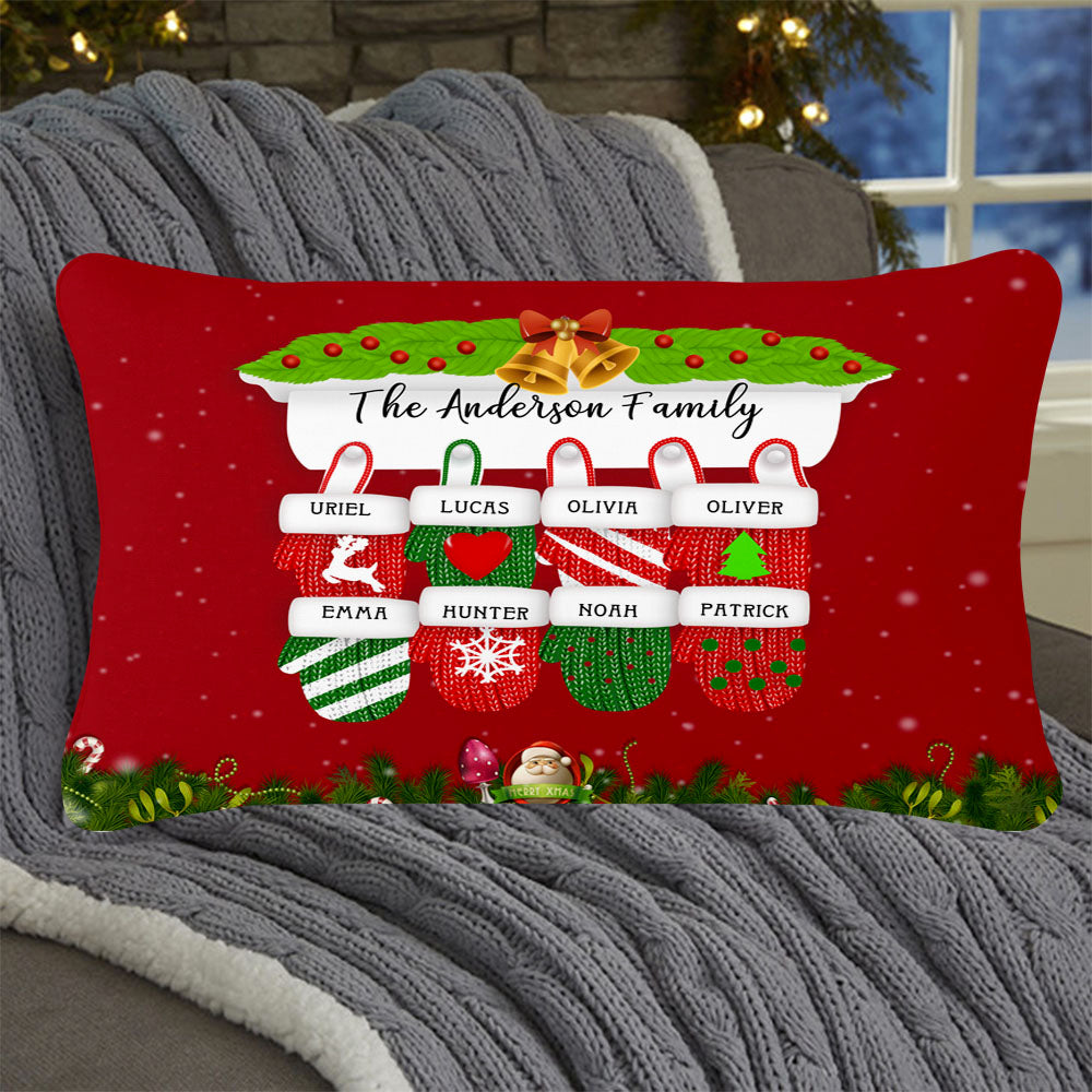 Personalized Christmas Gloves Family Pillowcase With Name