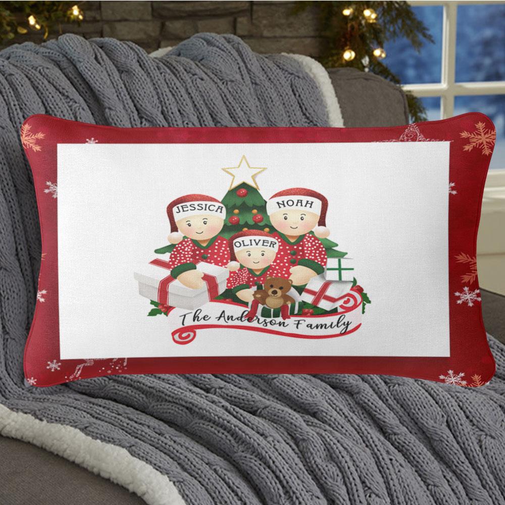 Personalized Christmas Snowman Family Pillowcase With Name I