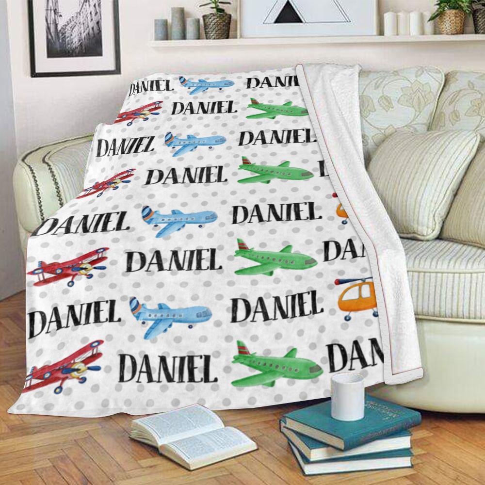 Personalized Name Transportation Fleece Blankets