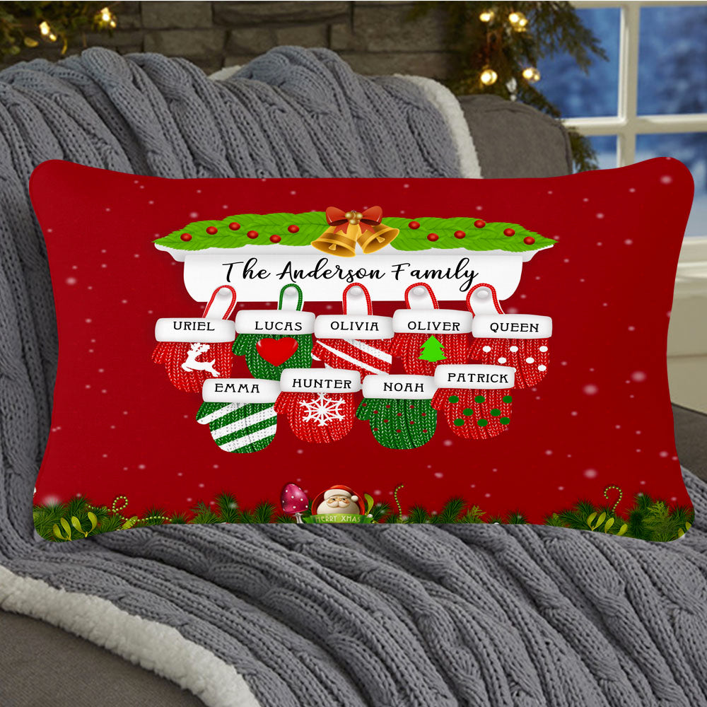 Personalized Christmas Gloves Family Pillowcase With Name