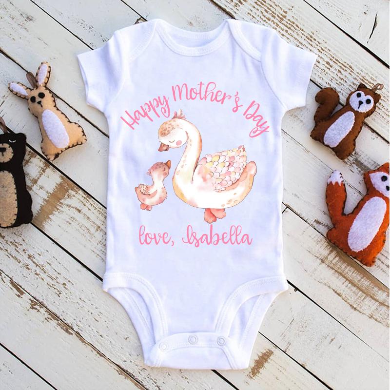 Custom Goose Mama and Baby Mother's Day Cozy Plush Fleece Blankets
