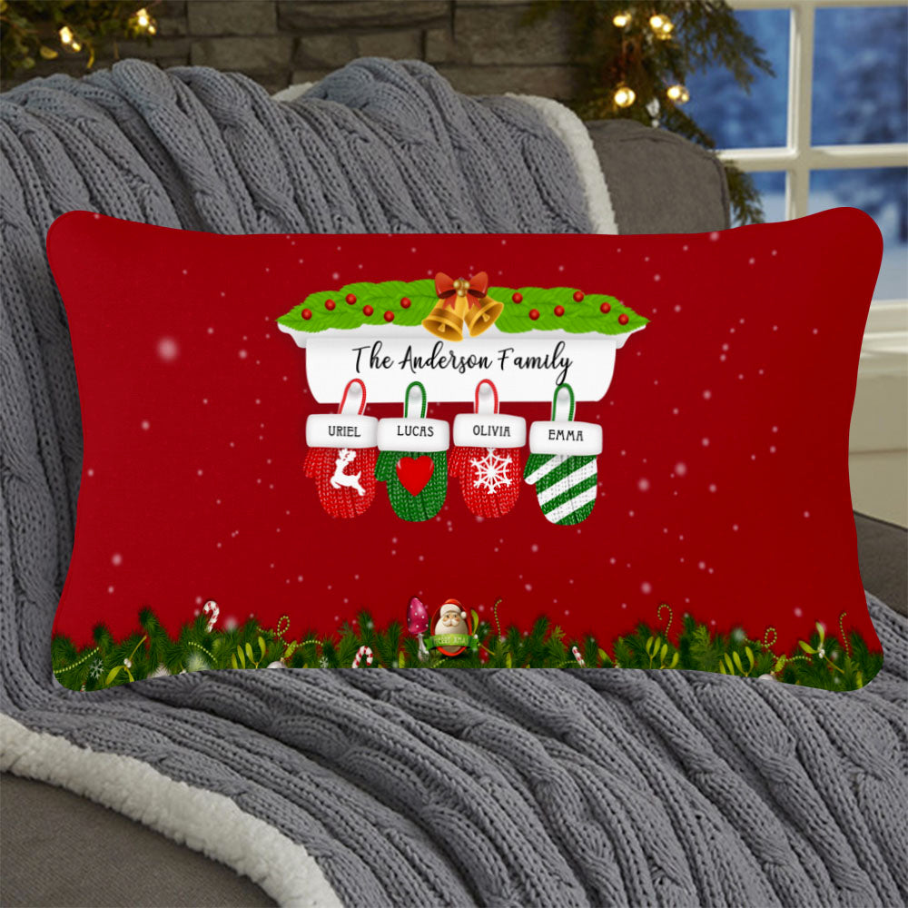 Personalized Christmas Gloves Family Pillowcase With Name