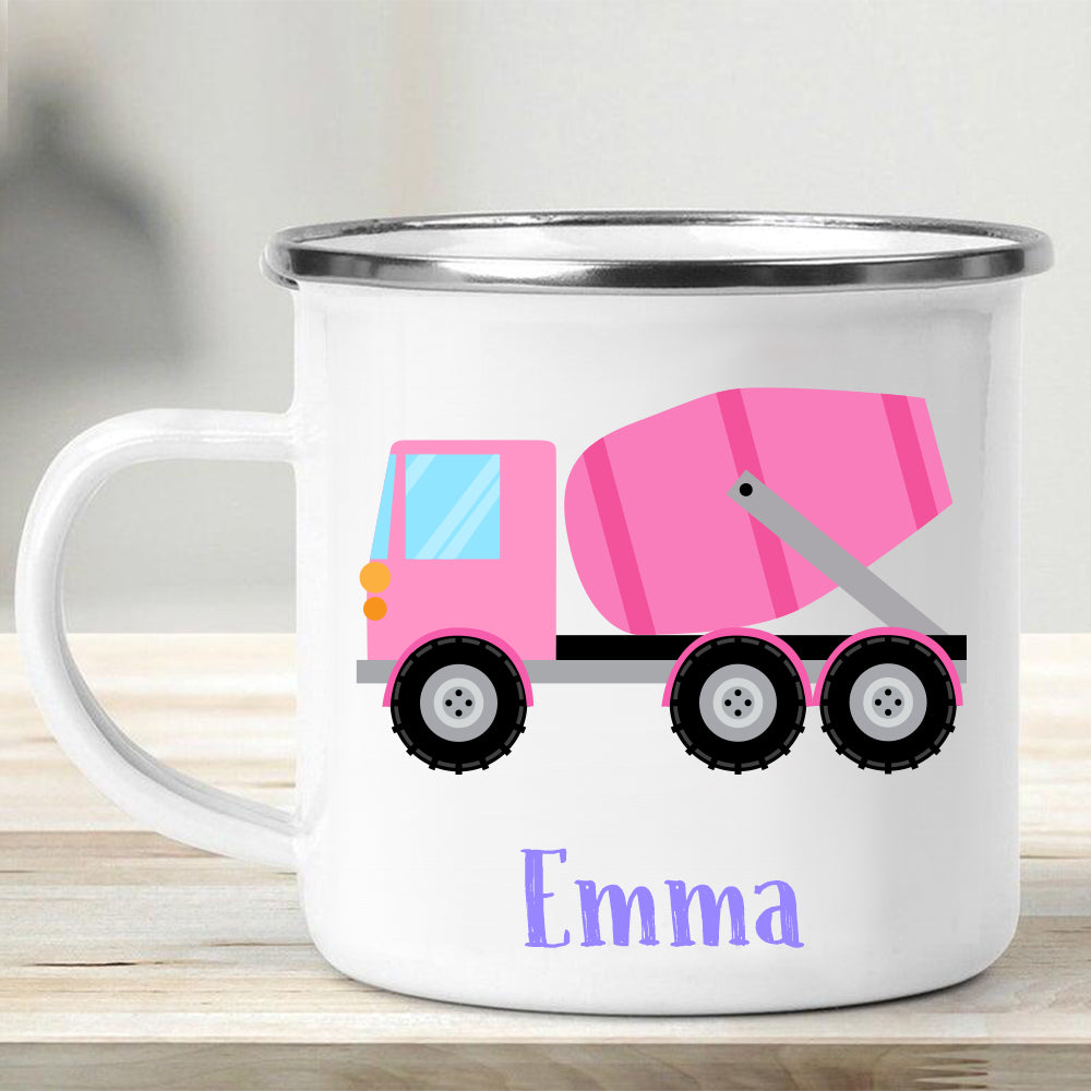 Custom Name Truck Children's Enamel Campfire Mug X