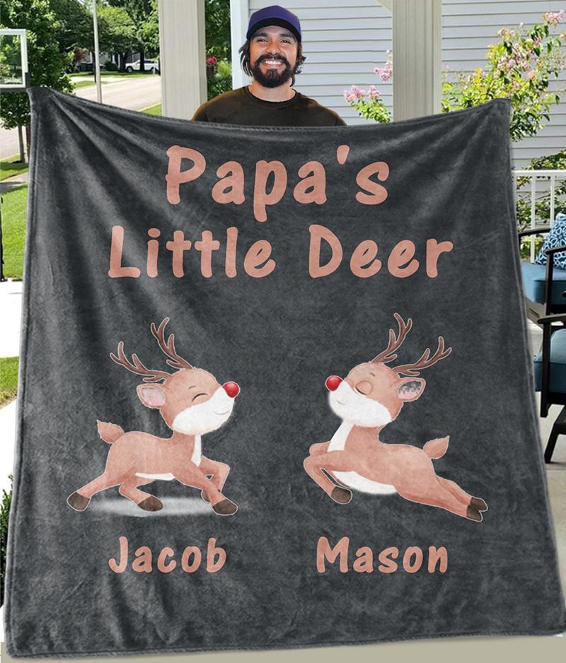 Custom CHRISTMAS BLANKET with Nickname & Kids Names