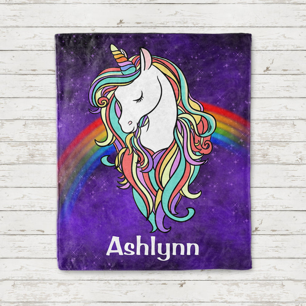 Custom Magical Unicorn Cozy Plush Fleece Blanket