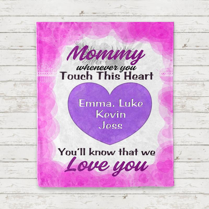 Customized Cozy Plush Fleece Blanket with Nickname & Kids Names