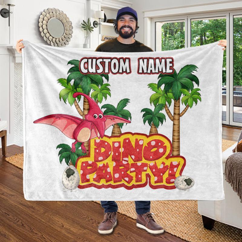 Custom KID'S Name Dinosaur Blankets
