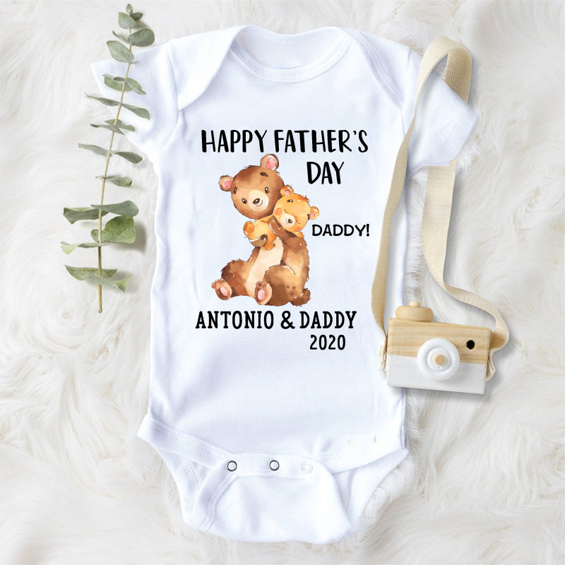Custom Bear Father's Day Fleece Blankets / Baby Onesies / Dad Shirts