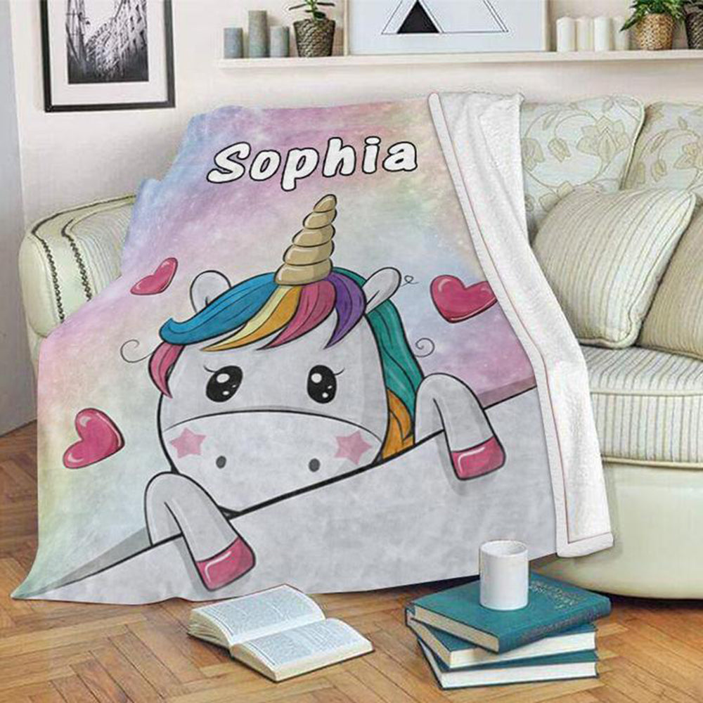 Custom Baby Name Blanket, Personalized Baby Blankets, Baby Shower Gift, Baby Name Blanket, Baby Girl Blanket, Velveteen Plush Blanket, Baby Unicorn Blanket