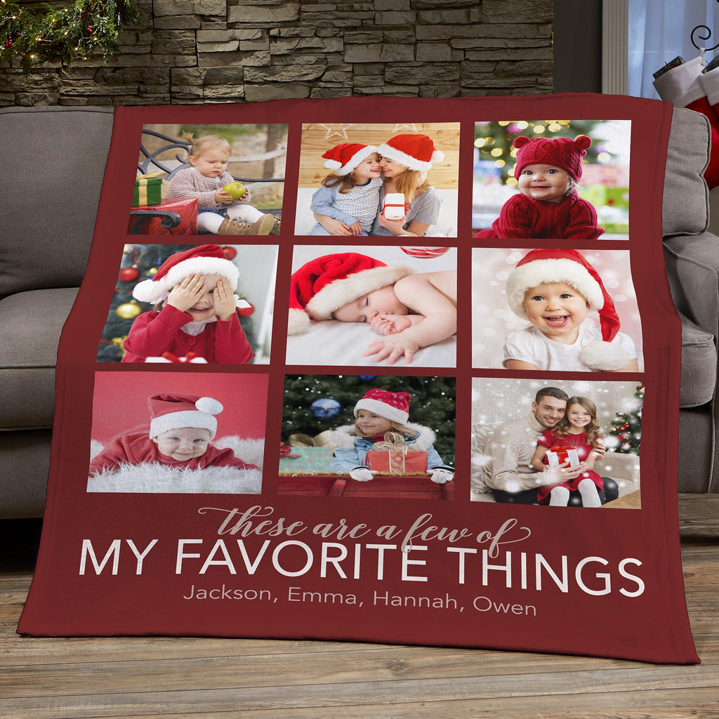 My Favorite Things Personalized Fleece Photo Blanket, New Christmas Gift！