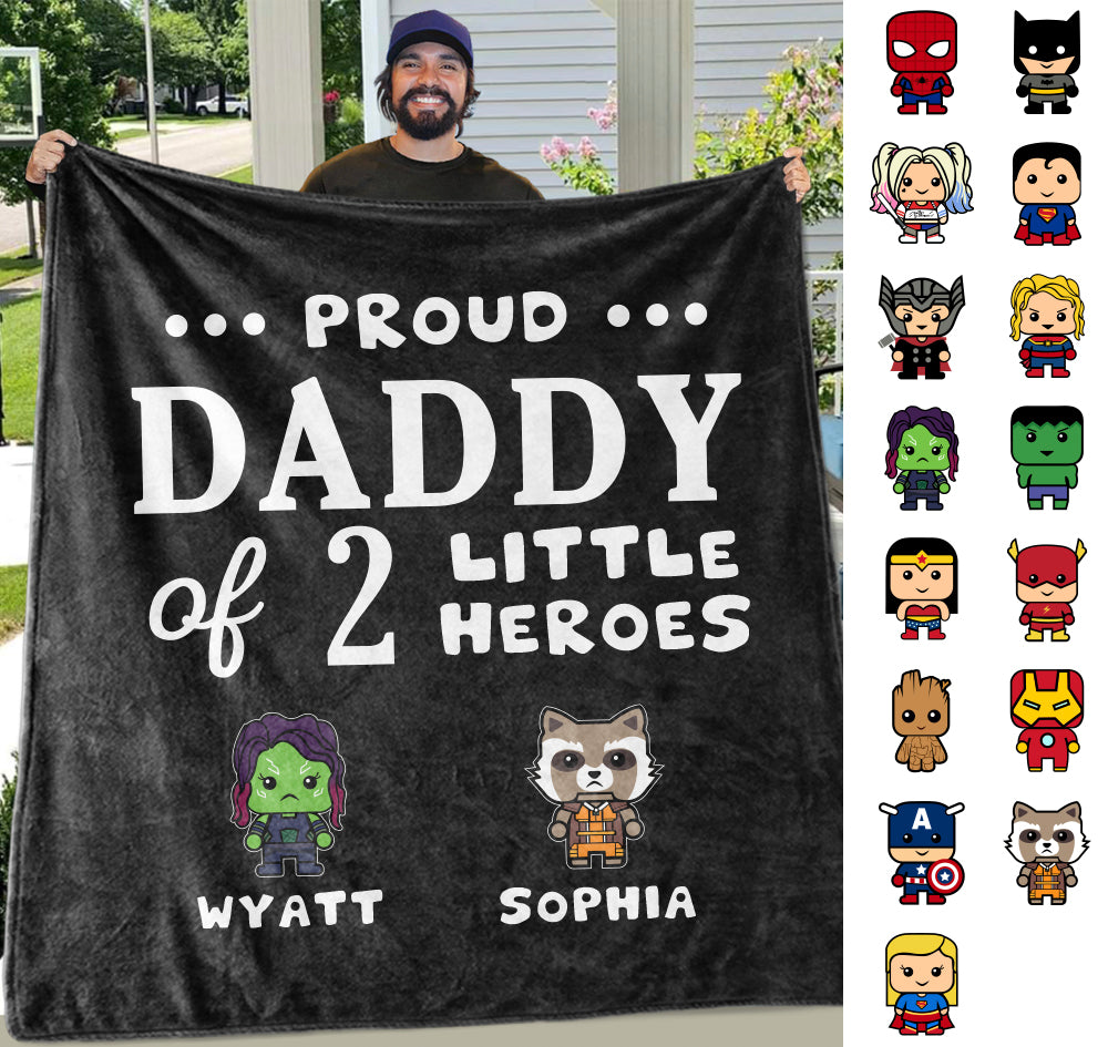 Personalized Proud Mom of Little Heroes Blankets with Names