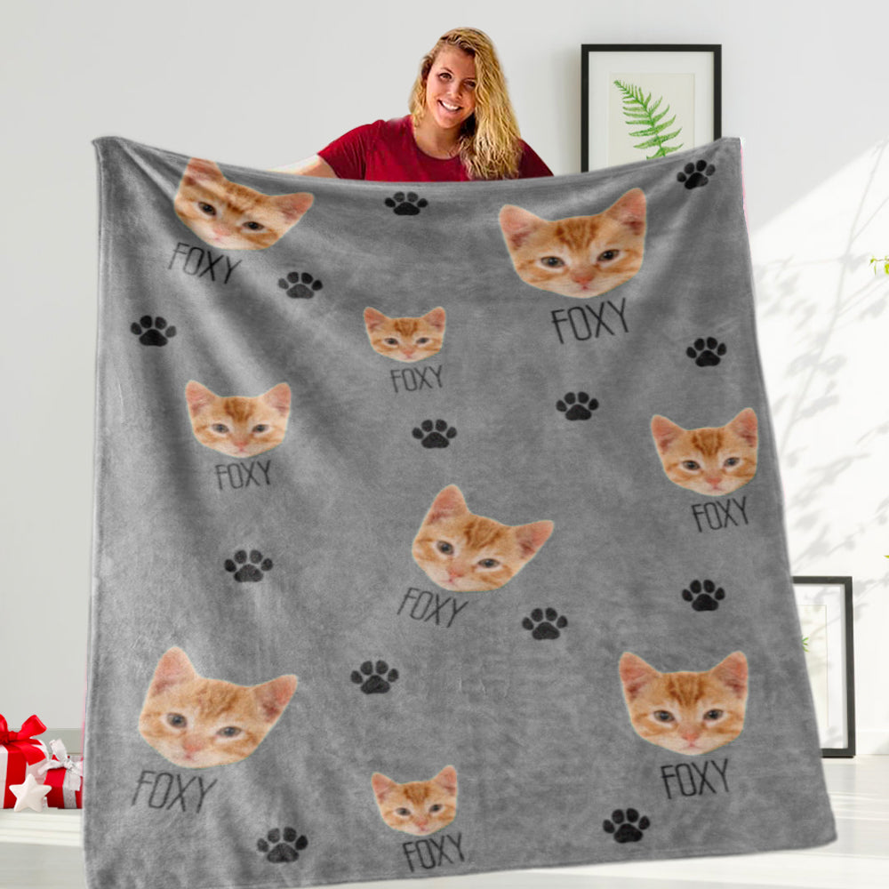Custom Pet Name&Photo Blanket, New Christmas Gift!